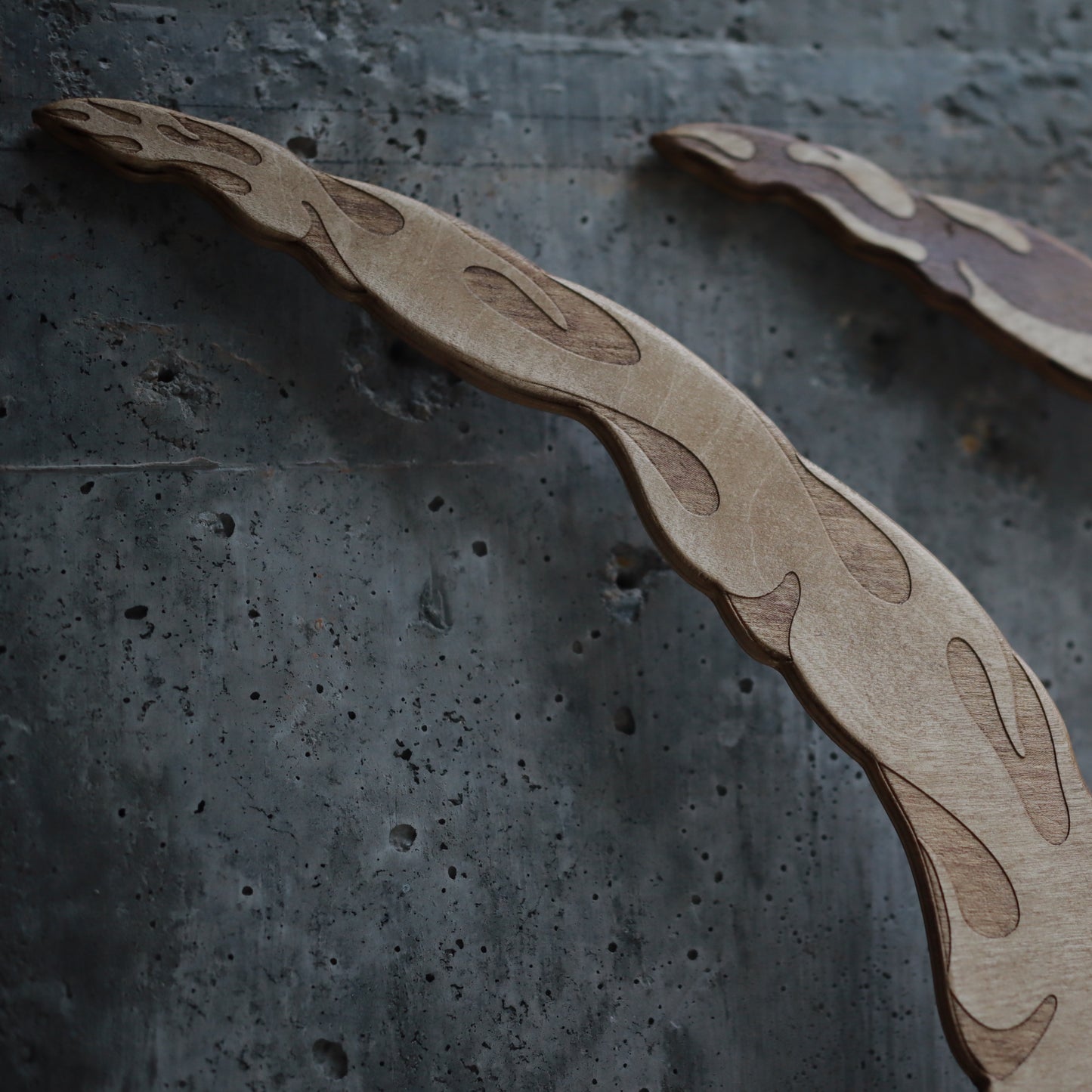 Ember Buugeng — Laser-Engraved Wooden Flow Props (Pair)